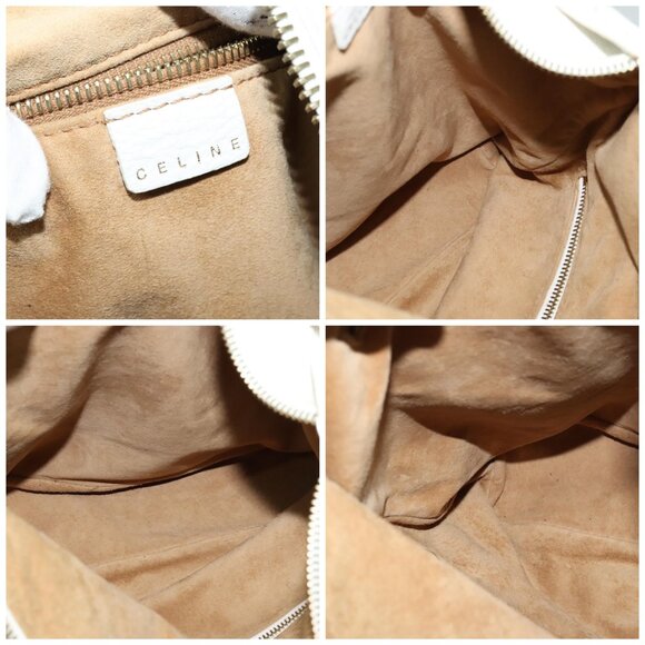 CELINE Shoulder Bag Leather White Auth fm4520 - Picture 14 of 14